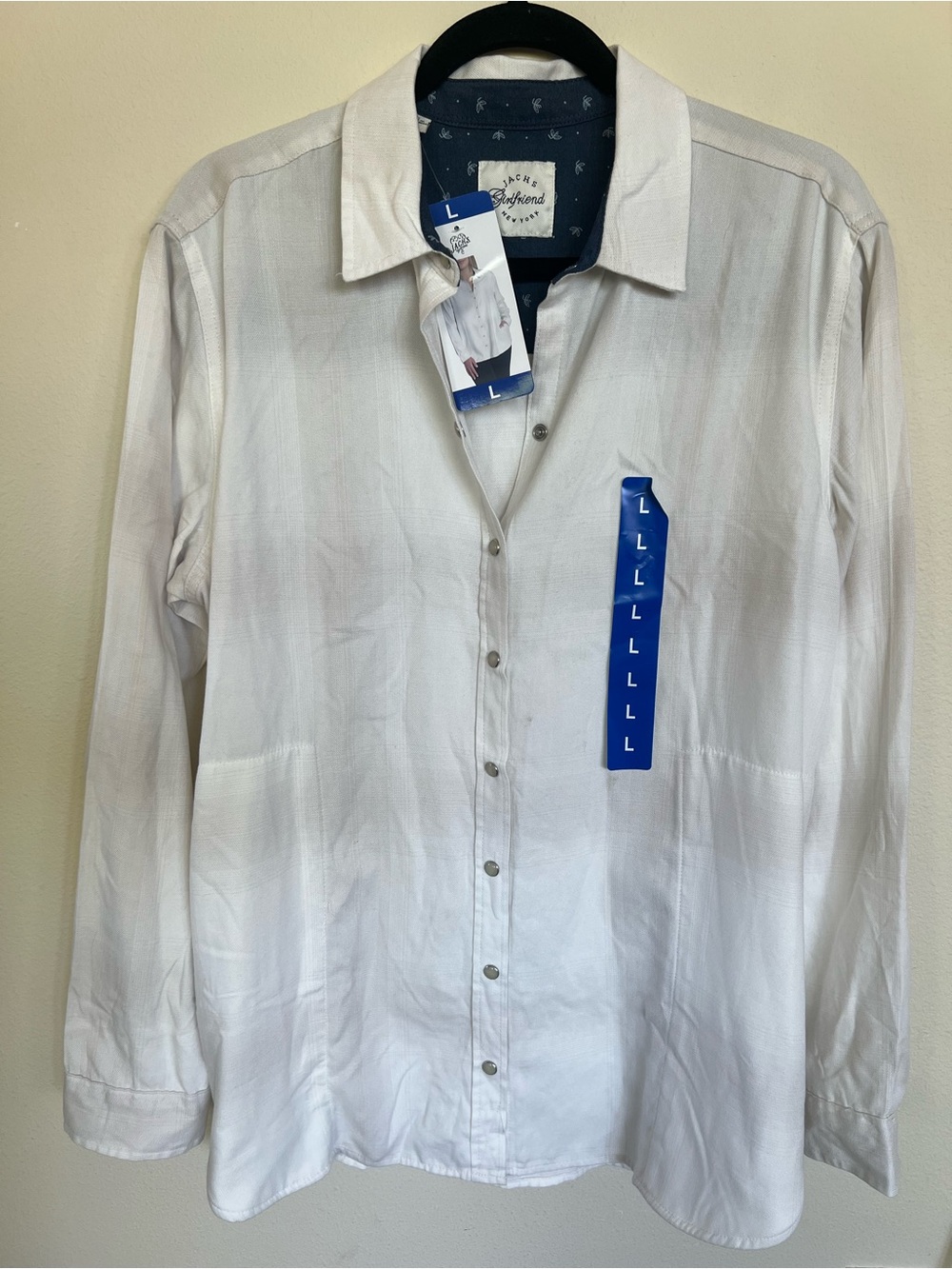 Jachs White Women’s Casual Button-Down Shirt - NWT - Large